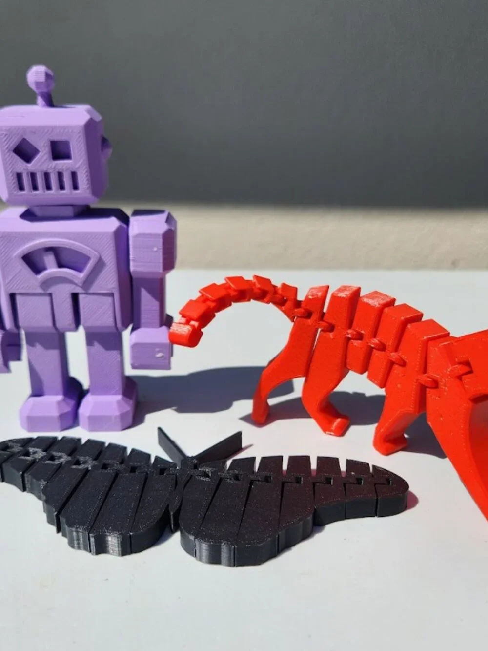 3D Printed Toys Toy Bundle Robot Cat Butterfly Articulated Made by my 8 year old